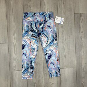 NWT Athleta Girls Printed Chit Chat Capri Watercolor Sz XXL / 16 Athleisure